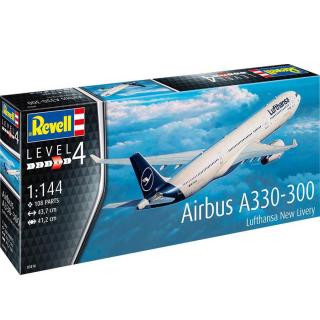Revell Airbus A330-300  LUFTHANSA NEW LIVERY  Model Set letadlo 1:144, 108 dílů (REVELL AIRBUS A330-300 LUFTHANSA NEW LIVERY 1:144, 43,7x41,2cm, LEVEL 4, Model No.: 03816)