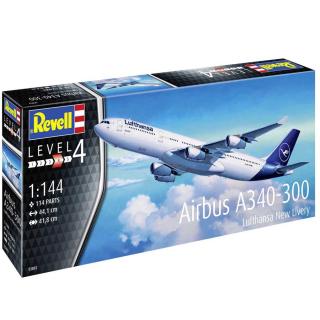 Revell Airbus A340-300  LUFTHANSA NEW LIVERY  Model Set lietadlo 1:144, 114 dielov (Revell Airbus A340-300  LUFTHANSA NEW LIVERY  Model Set letadlo 1:144, 114 dílů)