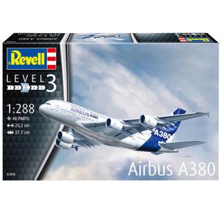 Revell Airbus A380 Model Set letadlo 1:288, 47 dílů (REVELL AIRBUS A380 1:288, 25,2x27,8cm, Model No.: 03808)