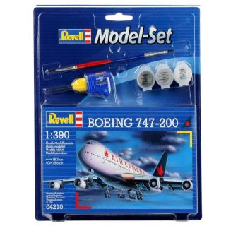 Revell Boeing 747-200 Air Canada Model Set letadlo 1:390, 60 dílů + barvy + lepidlo + štětec (Revell Boeing 747-200 Air Canada 1:390, 12,7x15,5cm, Model No.: 04210)