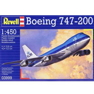 Revell Boeing 747-200 Jumbo Jet Model Set letadlo 1:450, 22 dílů (REVELL BOEING 747-200 1:450, 15,8x13,3cm, LEVEL 3, Model No.: 03999)