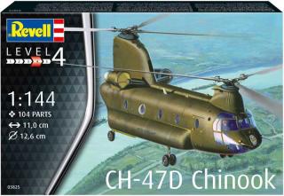Revell CH-47D Chinook Model Set vrtulník 03825 1:144, 104 dílů (Revell CH-47D Chinook 1:144, 11x12,6cm, Model No.: 03825)