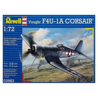 Revell F4U-1D Corsair Model Set letadlo 1:72, 63 dílů (Revell F4U-1D Corsair 1:72, 14,8x17,3cm, Model No.: 03983)