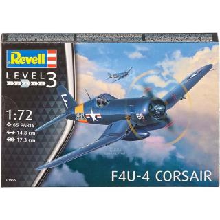 Revell F4U-4 Corsair Model Set letadlo 1:72, 65 dílů (Revell F4U-4 Corsair 1:72, 14,8x17,3cm, Model No.: 03955)