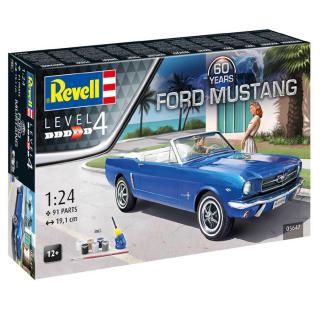 Revell Ford Mustang 60th Anniversary Model kit Auto 1:24, 91 dílů + barvy + lepidlo + štětec (Revell Ford Mustang 1:24, 19,1x7,2cm, Model No.: 05647)