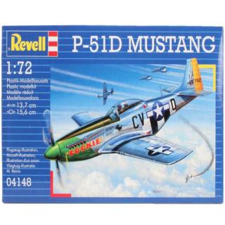 Revell North-American P-51D Mustang Model Set letadlo 1:72, 34 dílů (Revell P-51D Mustang 1:72, 13,7x15,6cm, Model No.: 04148)
