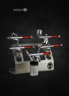 Sagola výstavní držák airbrush pistolí (SAGOLA Customized display for XTech airbrush range)