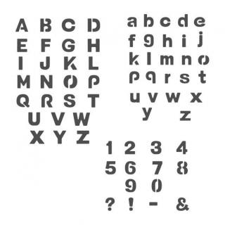 Set airbrush šablon CreateX, formát A4 - 210 x 297 mm (Alphabet)
