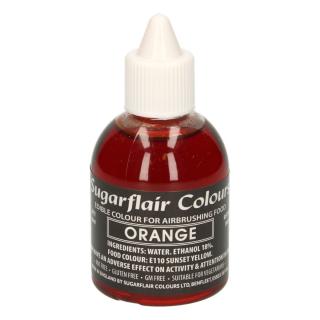 Sugarflair orange, oranžová potravinárska airbrush farba, 60ml