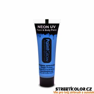 UV Fluorescentní barva Modrá na tělo a obličej, 10ml (GlowKolor by StreetKolor)