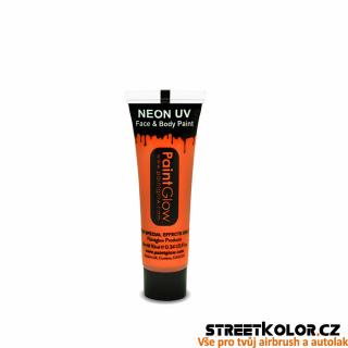 UV Fluorescentní barva Oranžová na tělo a obličej, 10ml (GlowKolor by StreetKolor)