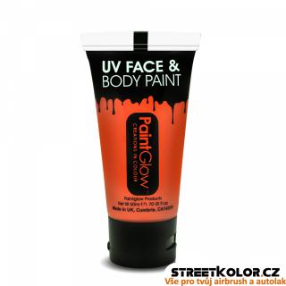 UV Fluorescentní barva Oranžová na tělo a obličej, 50ml (GlowKolor by StreetKolor)