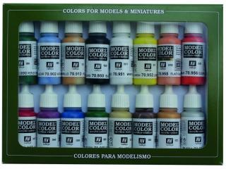 VALLEJO 70.140 Model Color Set Basic Colors Usa 16 color Set 17 ml (Model Color set)