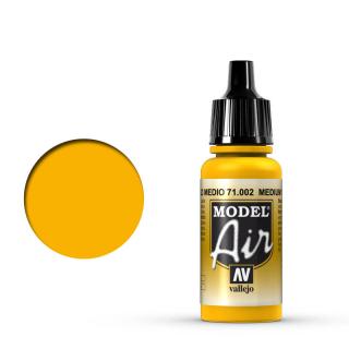 Vallejo 71.002 žlutá akrylová airbrush barva 17 ml (VALLEJO MODEL AIR 71.002 MEDIUM YELLOW / AMARILLO MEDIO 17 ml / 0.57 fl.oz)