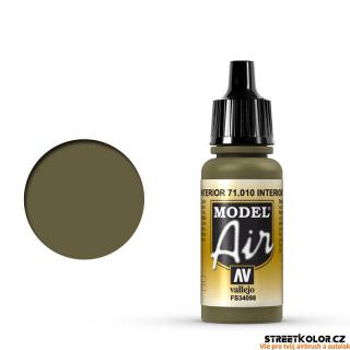 Vallejo 71.010 khaki akrylová airbrush barva 17 ml (VALLEJO MODEL AIR 71.010 INTERIOR GREEN / VERDE INTERIOR / FS34098 / 17ml / 0.57 fl.oz)