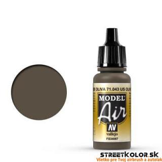 Vallejo 71.043 tmavá olivová akrylová airbrush barva 17 ml (Vallejo Model Air)