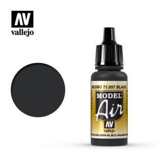 Vallejo 71.057 černá airbrush barva 17 ml (Vallejo NEGRO 71.057 Black)