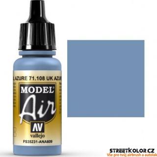 Vallejo 71.108 azurovo modrá akrylová airbrush barva 17 ml (Vallejo Model Air)