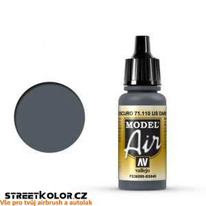 Vallejo 71.110 tmavě šedá akrylová airbrush barva 17 ml (Vallejo Model Air)