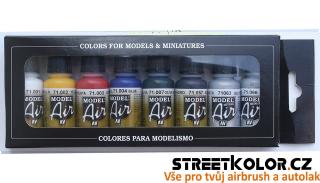 Vallejo 71.174 sada airbrush barev Basic 8x17 ml (Vallejo Model Air Set Basic Paints 71174)