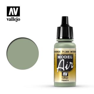 Vallejo 71.305 interiérová šedozelená akrylová airbrush barva 17 ml (Vallejo INTERIER GREY GREEN)
