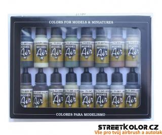 Vallejo 71180 sada airbrush barev WWII Allied Forces 16x17 ml (WWII Allied paints 71.180)