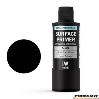 Vallejo 74.660 lesklý černý podklad pro airbrush barvy 200 ml (Vallejo Metal Colors)