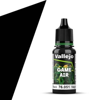 Vallejo 76.051 GameAir černá airbrush barva 18ml (VALLEJO BLACK GAME AIR PAINT 76.051 / 76051 NEGRO)