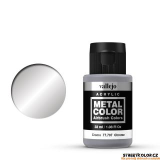 Vallejo 77.707 chromová metalická airbrush barva 32 ml (Vallejo Metal Colors)