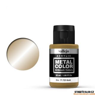 Vallejo 77.725 zlatá metalická airbrush barva 32 ml (Vallejo Metal Colors)