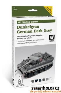 Vallejo 78.400 sada airbrush barev German Dark Grey 6x8 ml (Model Air German Dark Grey 78400)