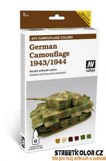 Vallejo 78.414 sada airbrush barev German camouflage 1943/1944 6x8 ml (Model Air German camouflage 1943/1944)