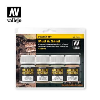 Vallejo pigment - Mud and Sand set 73191 4 x 30ml (Vallejo Mud and Sand 73191)