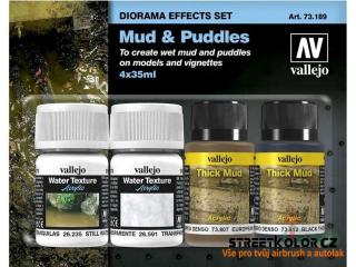 Vallejo pigment  Set Mud and Puddles  73189  4 x 30ml (Vallejo Set Mud and Puddles 73189)