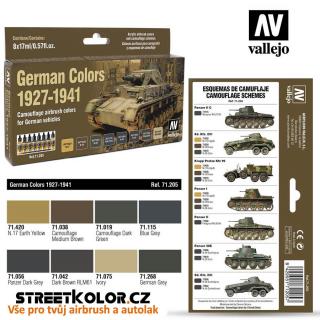 Vallejo sada 71.205 airbrush barev German 1927-1941, 8x17 ml (Vallejo Model Air German colors 1927 - 1941 72205)