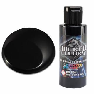 WICKED W002 BLACK, Černá airbrush barva, 60ml (WICKED BLACK W002 airbrush barva)