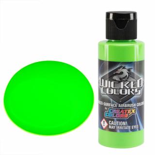 Wicked W023 Fluorescenční zelená airbrush barva 60 ml (Wicked W023 GREEN FLUORESCENT AIRBRUSH PAINT 2 fl. oz - 60ml)