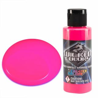 Wicked W026 Fluorescenční růžová airbrush barva 60 ml (Wicked W026 FLUORESCENT PINK AIRBRUSH PAINT 2 fl. oz - 60ml)