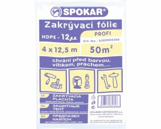 Zakrývací fólie 4 x 12,5m, Tloušťka 12µm, HDPE