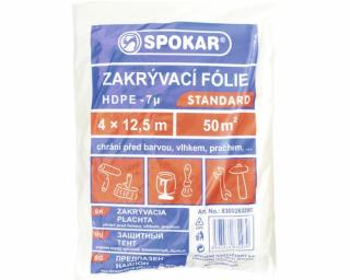 Zakrývací fólie 4 x 12,5m, Tloušťka 7µm, HDPE