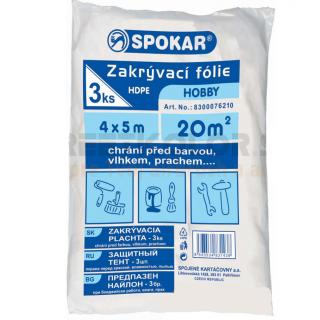 Zakrývací fólie 4 x 5m, Tloušťka 5µm, HDPE, 3ks