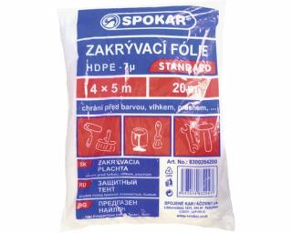 Zakrývací fólie 4 x 5m, Tloušťka 7µm, HDPE