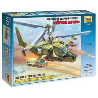 Zvezda Ruská útočná helikoptéra KAMOV KA-50  Hokum  Model Set vrtulníku 1:72, 145 dílů (ZVEZDA KAMOV KA-50 BLACK SHARK  HOKUM  RUSSIAN ATTACK HELICOPTER 1:72, 21cm, Model No.: 7216)