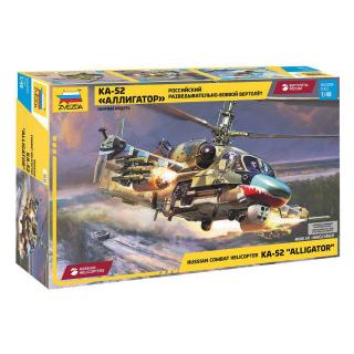 Zvezda Ruská útočná helikoptéra KAMOV KA-52  Alligator  Model Set vrtulníku 1:48, 385 dílů (ZVEZDA KAMOV KA-52  ALLIGATOR  RUSSIAN ATTACK HELICOPTER 1:48, 33,3cm, Model No.: 4830)