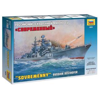 Zvezda Russian Destroyer Model Set lodi - Torpédoborce 1:700, 144 dílů (ZVĚZDA  SOVŘEMENNY  RUSSIAN DESTROYER 1:700, 23cm, Model No.: 9054)