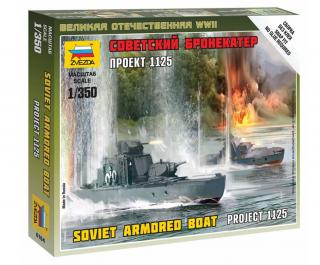 Zvezda Soviet Armored Boat Model Set lodi - Obrněného člunu 1:350, 10 dílů (***SKLADOM***POPIS PRIPRAVUJEME***)