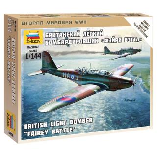 Zvezda Wargames (WWII) Britská Light Bomber  Fairey Battle  Model Set letadla 1:144, 10 dílů (***SKLADOM***POPIS PRIPRAVUJEME***)