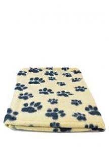 Deka pro psy BEANY černé tlapky 100x70cm hnědá TR