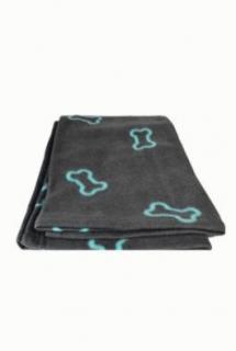 Deka pro psy BEANY modré kostičky 100x70cm šedá TR