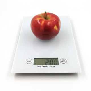 Digitální kuchyňská váha se skleněnou plochou do 5kg Barvy: bílá